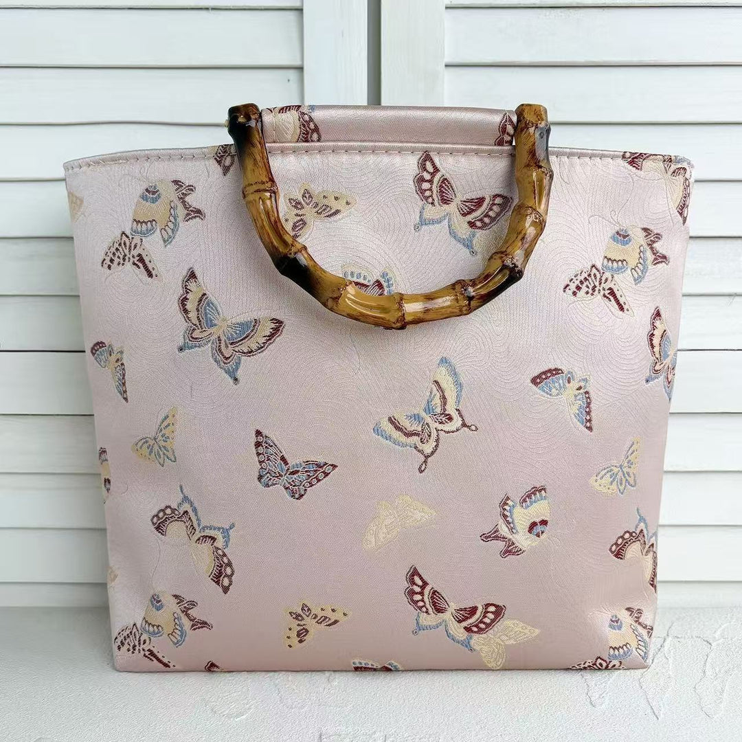 Handcrafted bag with bamboo handles Bowlift