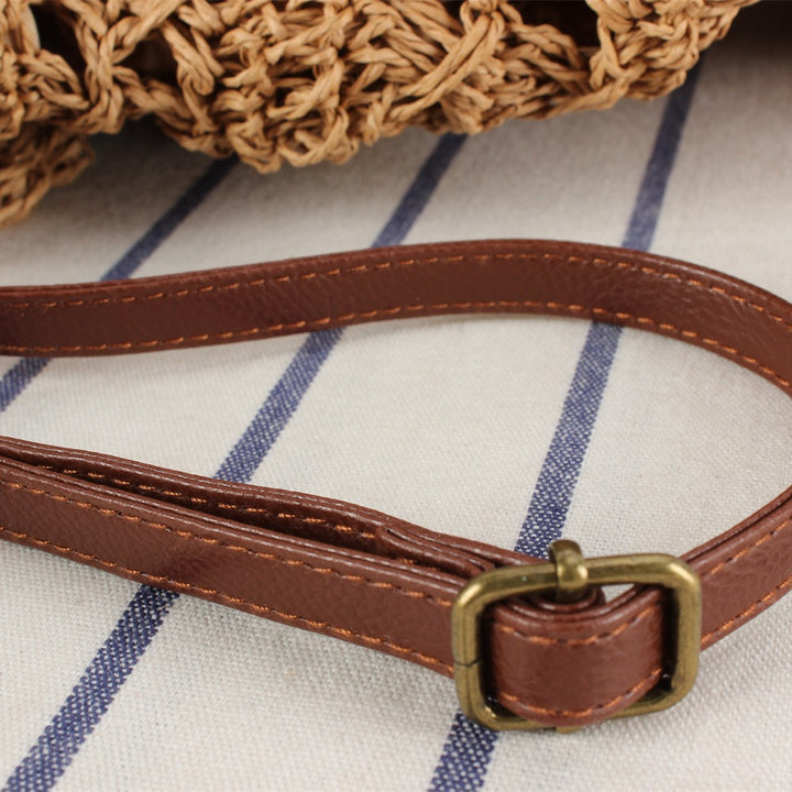 Designer Backpack Made of Natural Weave with Leather Accents Bowlift