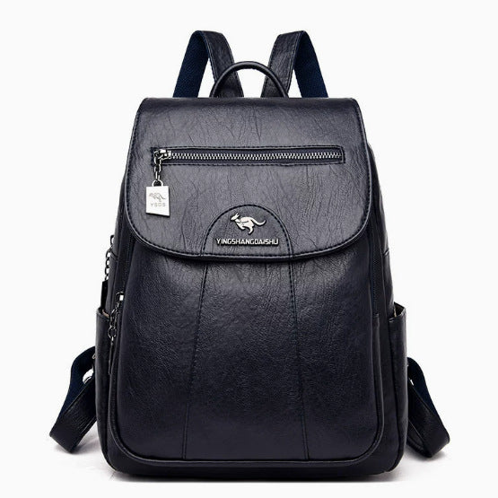 Stylish Multi-Pocket Leather Backpack Bowlift