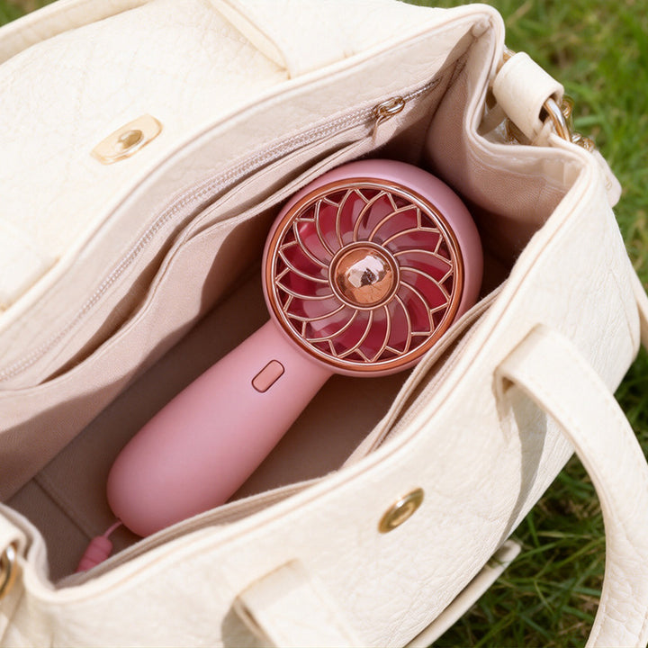 Women Portable Hand Fan with Stylish Grid Design Bowlift