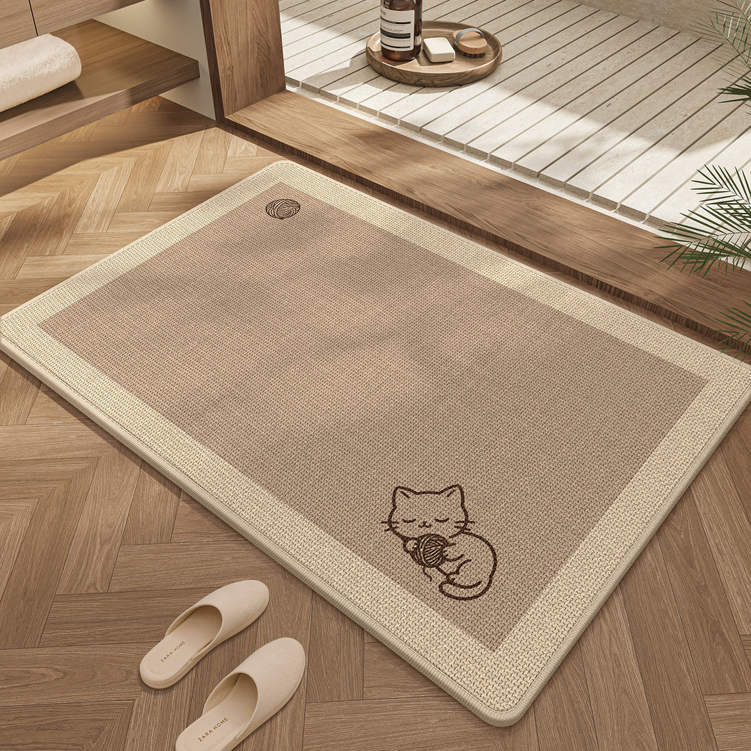 Cute Cat Design Bath Mat Bowlift