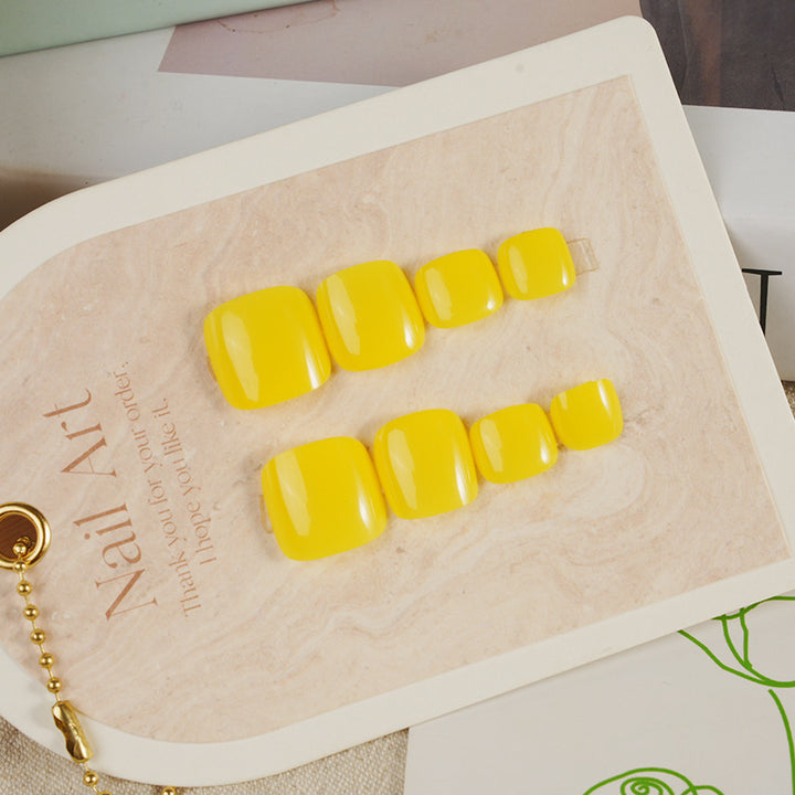 Glossy Square Press-On Toenail Set Bowlift