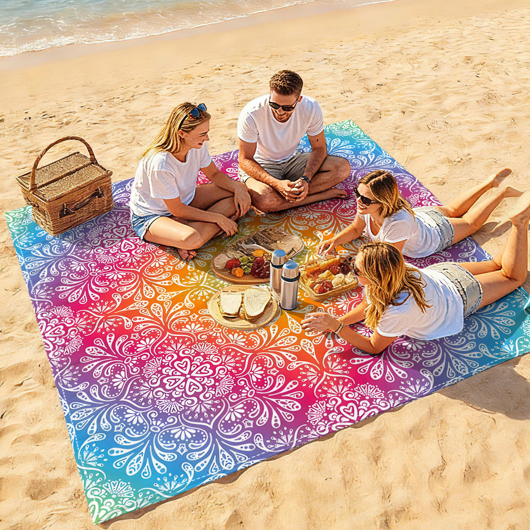 Mandala Design Beach Mat Bowlift