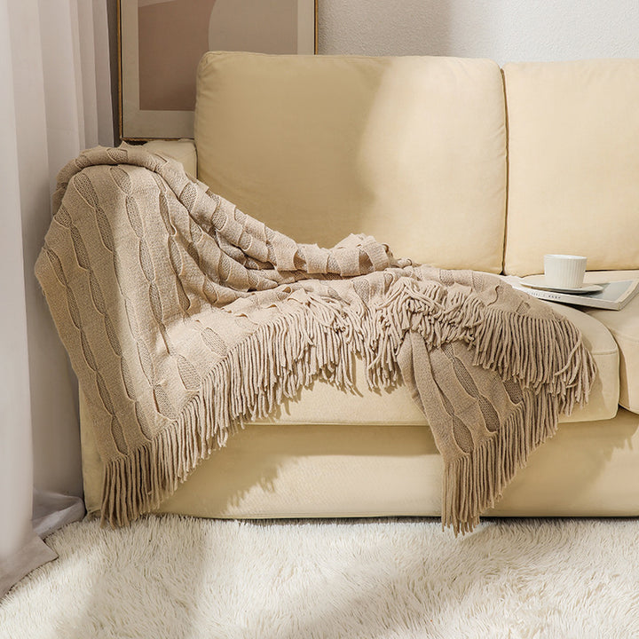Cozy Textured Throw Blanket Bowlift