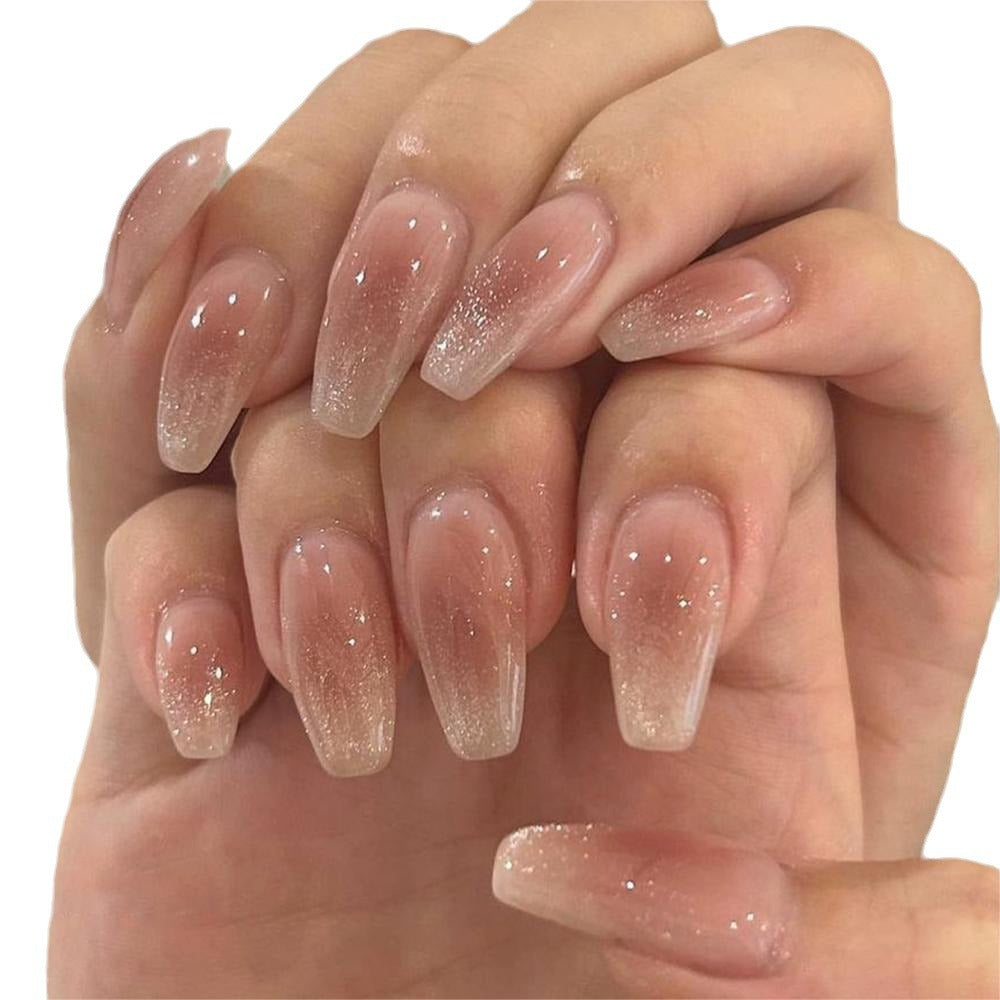 Elegant Ombre Glitter Nail Extensions