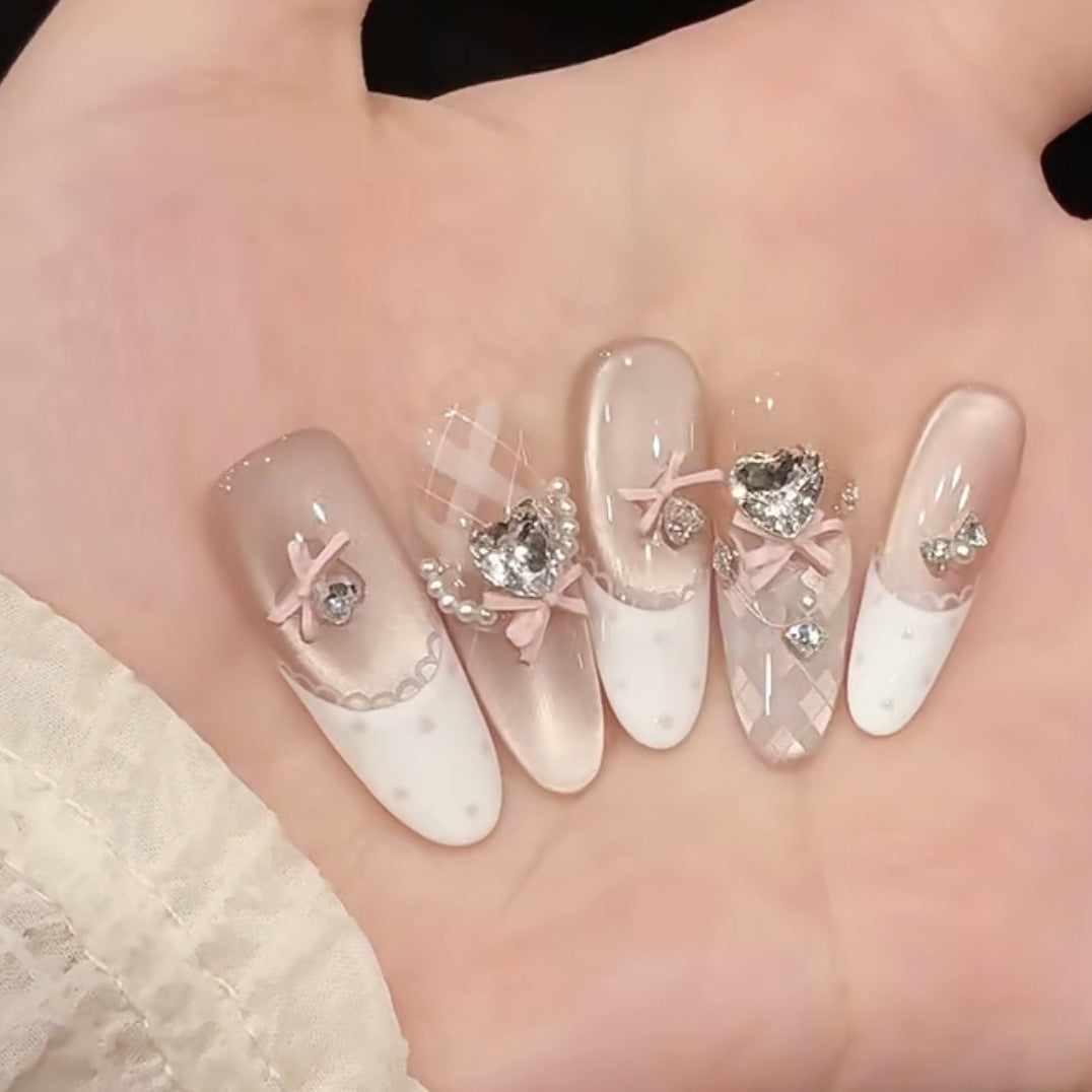 Decorative Bow Accent Press-On Nail Art Set Bowlift