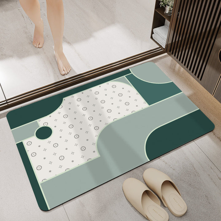 Geometric Patterned Bathroom Mat Bowlift
