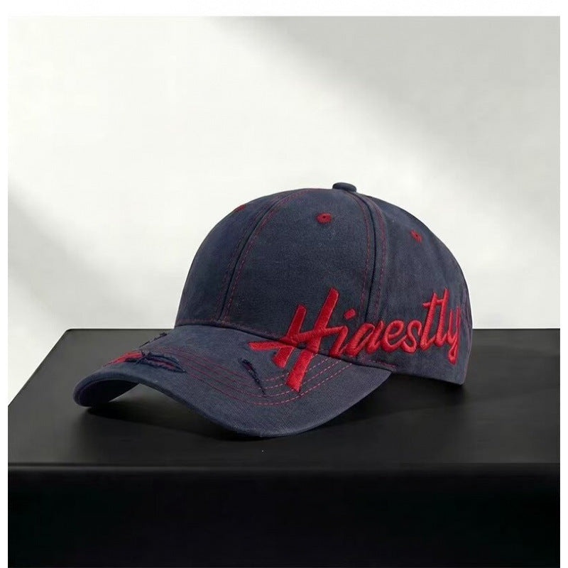 Women's Distressed Casual Graphic Baseball Cap Bowlift