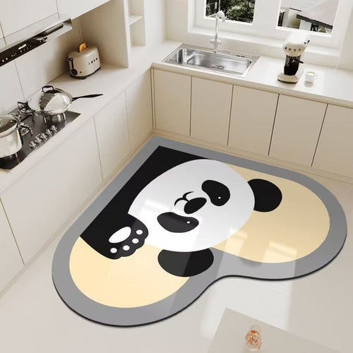 Cute Panda Themed Kitchen Floor Mat Bowlift