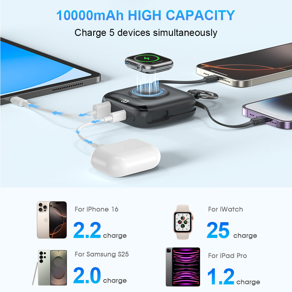 Portable Wireless Power Bank with Integrated LED Display Bowlift