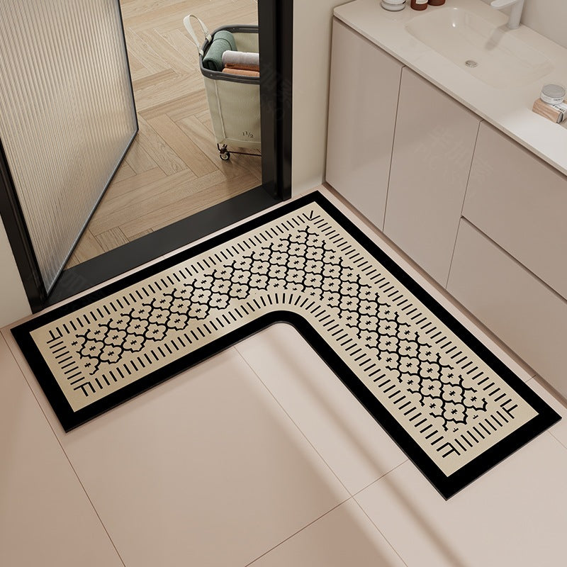 L-Shaped Decorative Bath Mat Bowlift