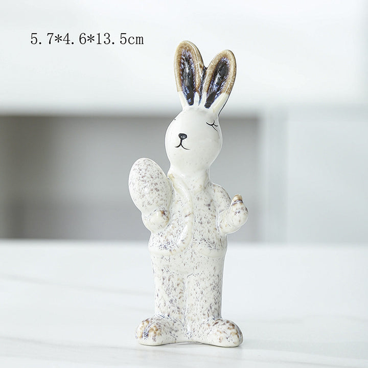 Whimsical Decorative Bunny Sculpture Bowlift
