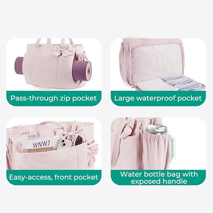 Multifunctional tote bag with detachable shoulder straps and decorative bow Bowlift