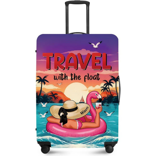 Unisex nan elastic suitcase cover with UV-resistant motif print and zip opening Bowlift