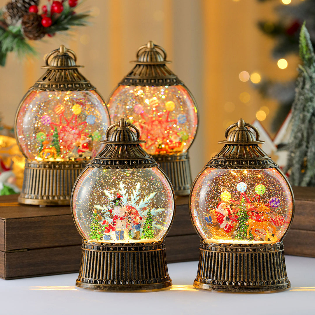 Decorative LED Snow Globe Lantern Bowlift