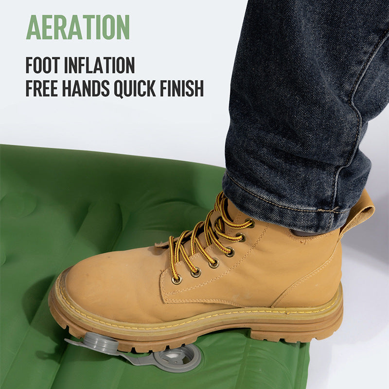 Inflatable sleeping mat with comfort and insulation mechanism Bowlift