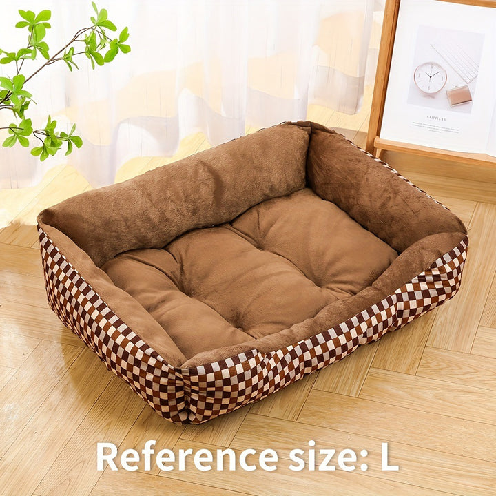 Cozy Checkerboard Pet Resting Sofa Dog Bed