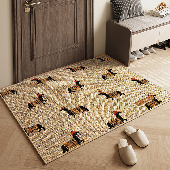Decorative Dachshund Print Area Mat Bowlift