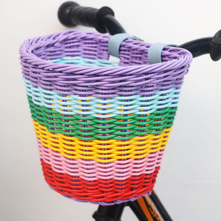Decorative Woven Storage Basket with Leather Handles Bowlift