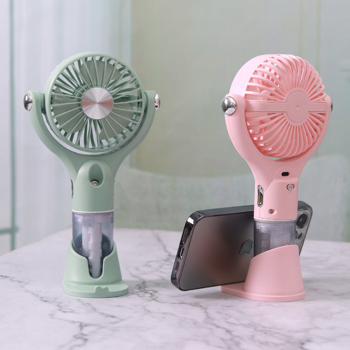 Ladies Portable Hand Fan with Integrated Spray Function Bowlift