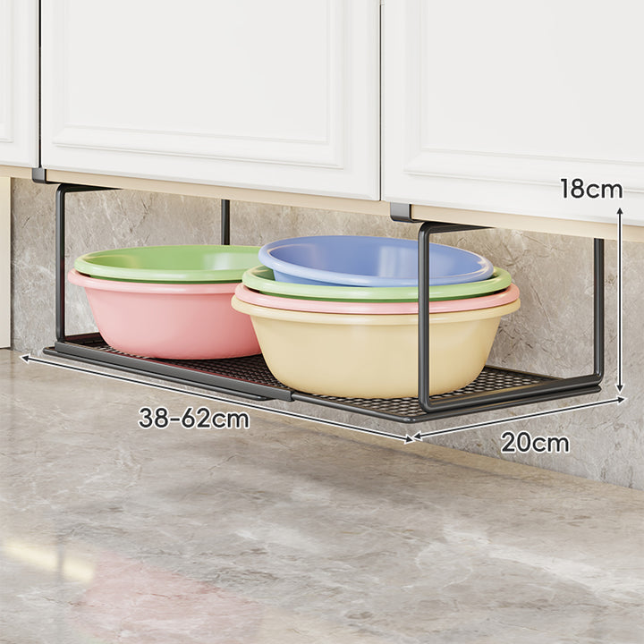 Adjustable Under-Cabinet Sliding Mesh Storage Shelf Rack