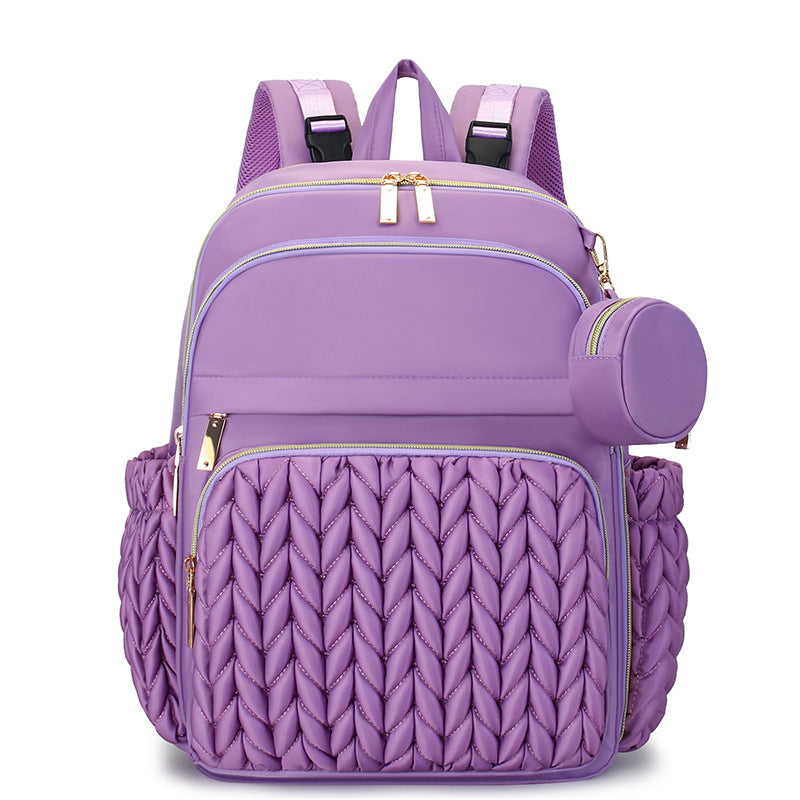 Chic Multi-Compartment Backpack with Stylish Braided Design Bowlift