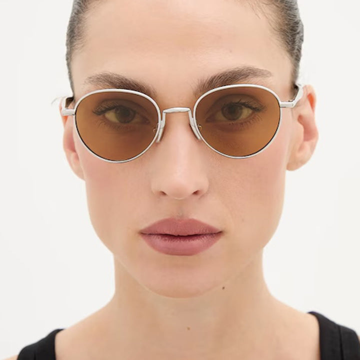 Women's round sunglasses with elegant metal frame and UV protection Bowlift