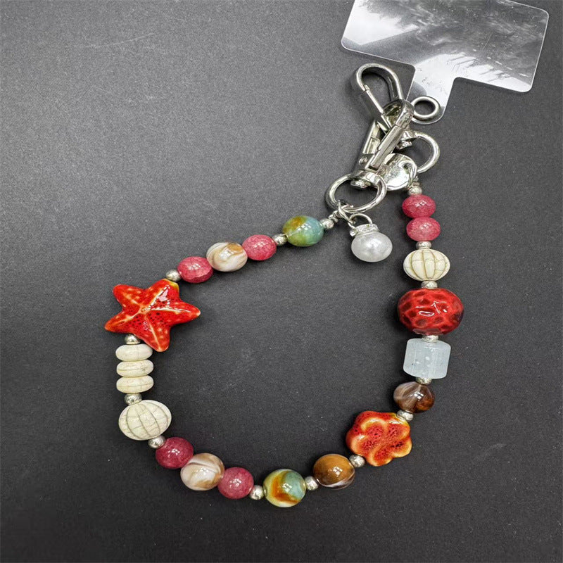 Decorative Beaded Charm Keychain Bowlift 1790134546