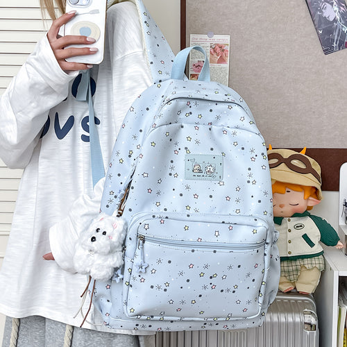 Fun Starry Print Backpack Bowlift