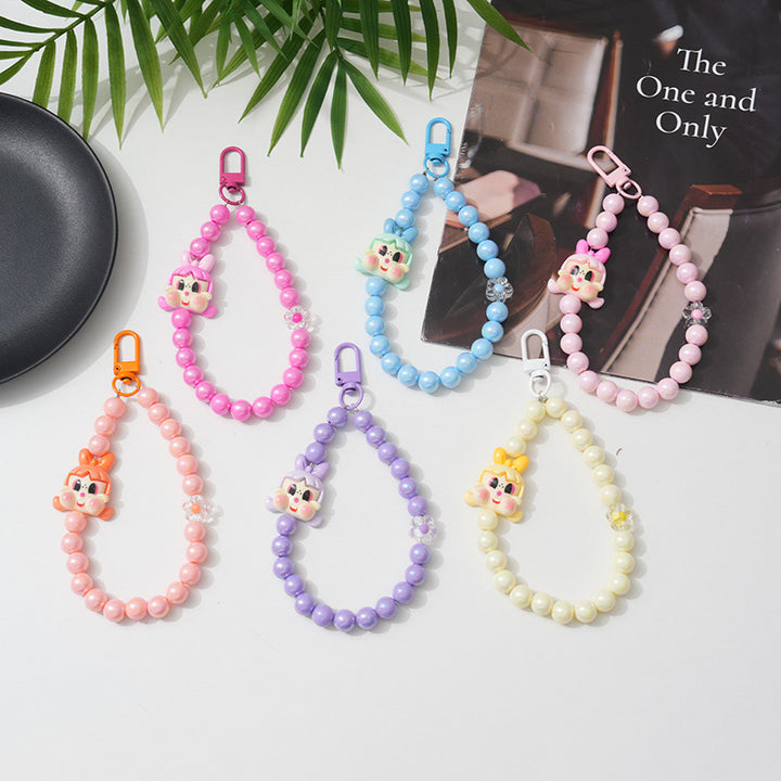 Cartoon-Themed Beaded Keychain Bowlift