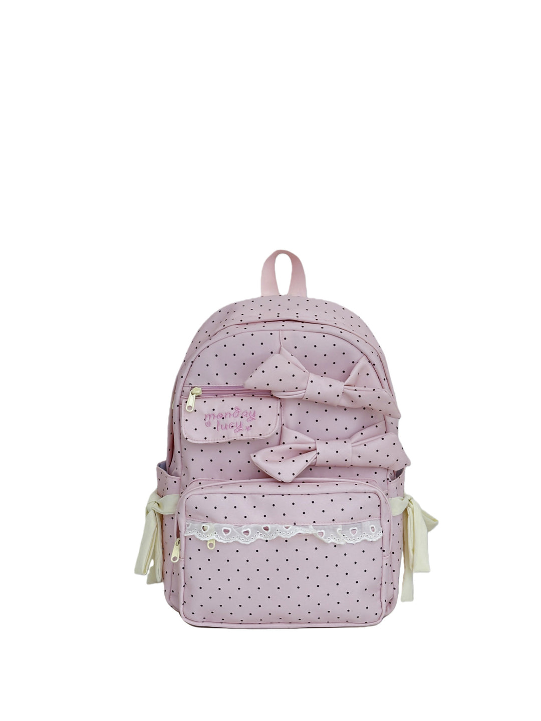 Backpack with Playful Bows and Practical Storage Solutions Bowlift