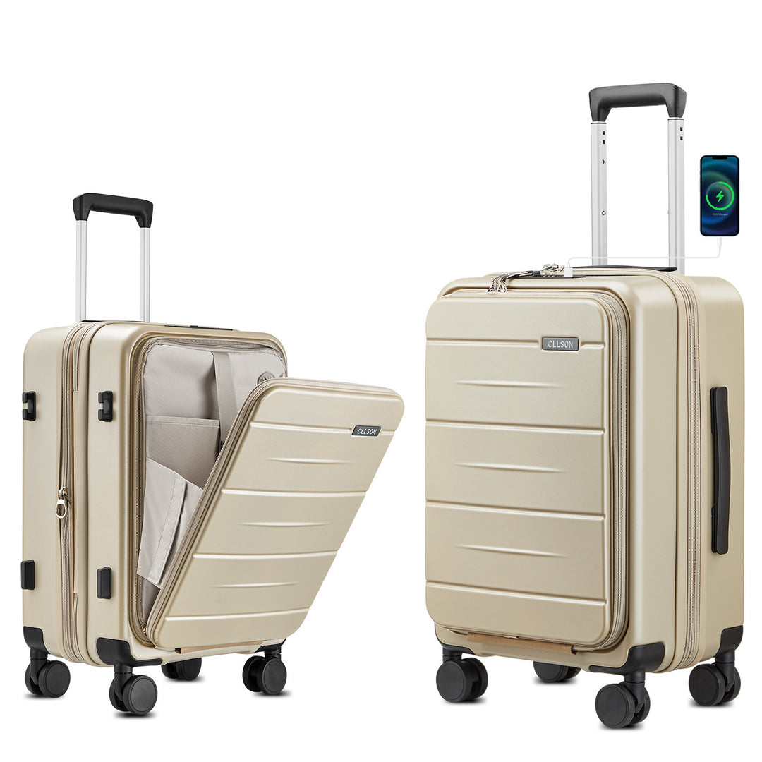 Unisex Multi-Functional Hard Shell Trolley Suitcase Bowlift