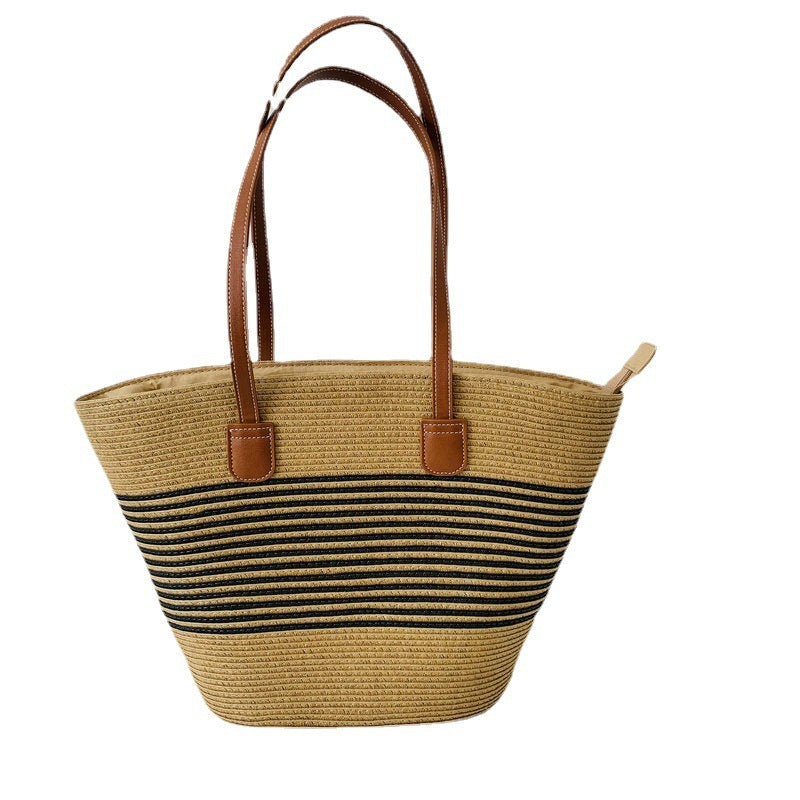 Trendy Basket Bag with Elegant Leather Accents Bowlift