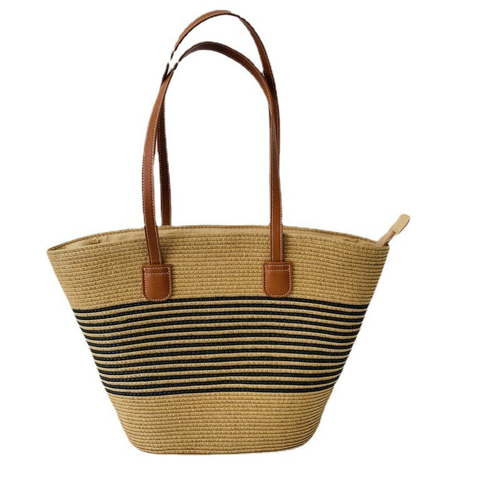 Trendy Basket Bag with Elegant Leather Accents Bowlift