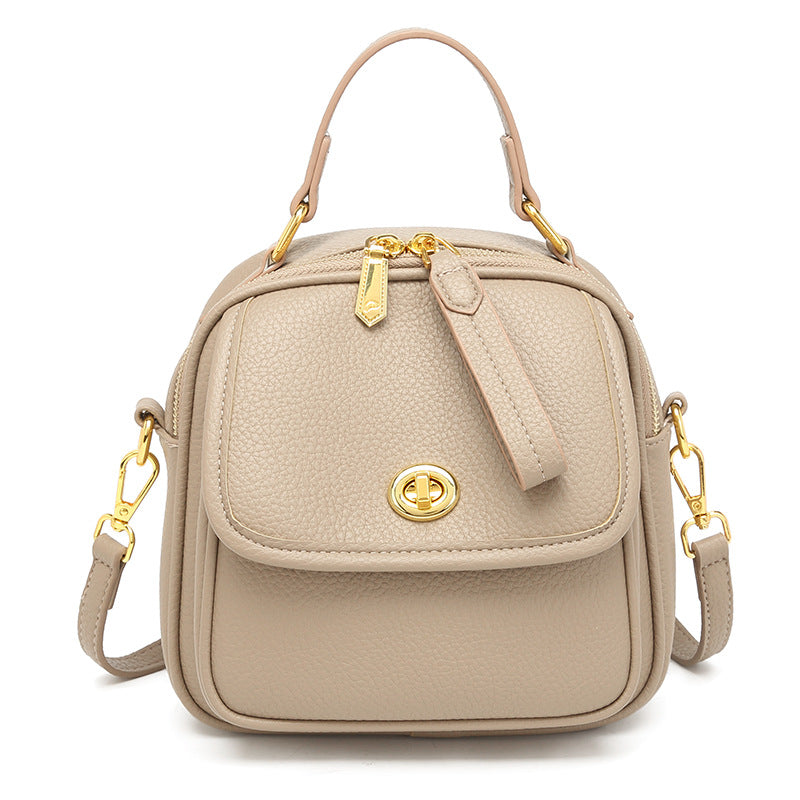 Textured Vegan Leather Crossbody Handbag Bowlift