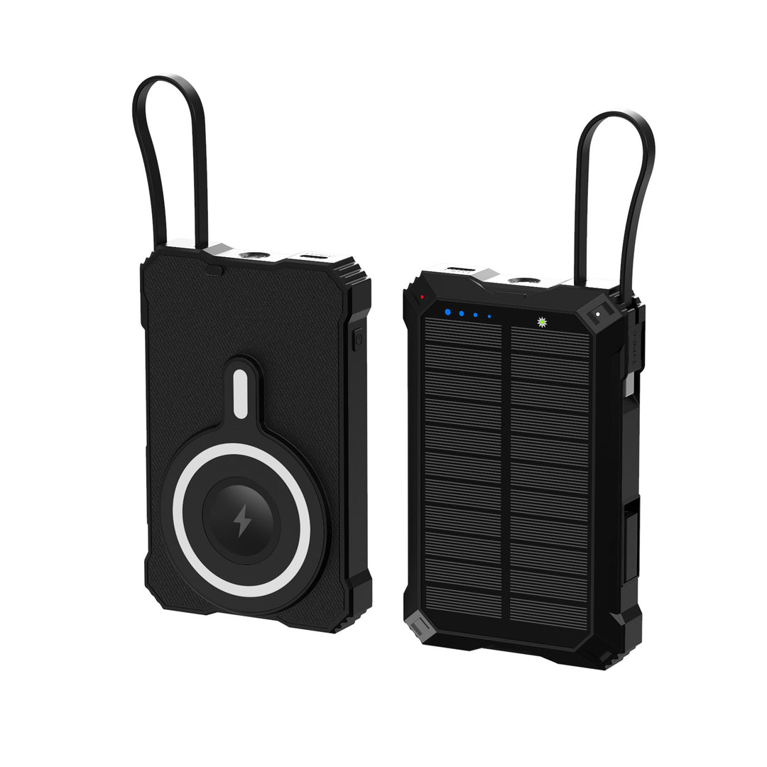 Solar-powered power bank with wireless charger Bowlift