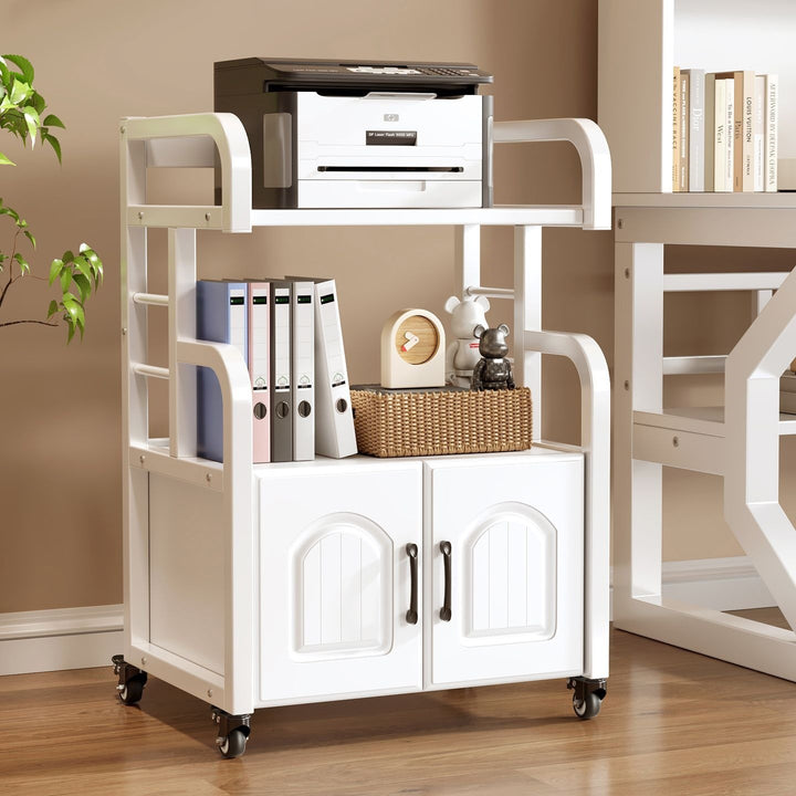Multifunctional wooden cart with shelves and drawers Bowlift