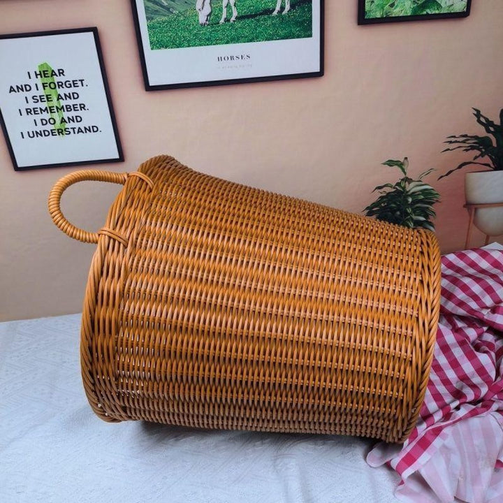 Large Decorative Woven Storage Bin Bowlift