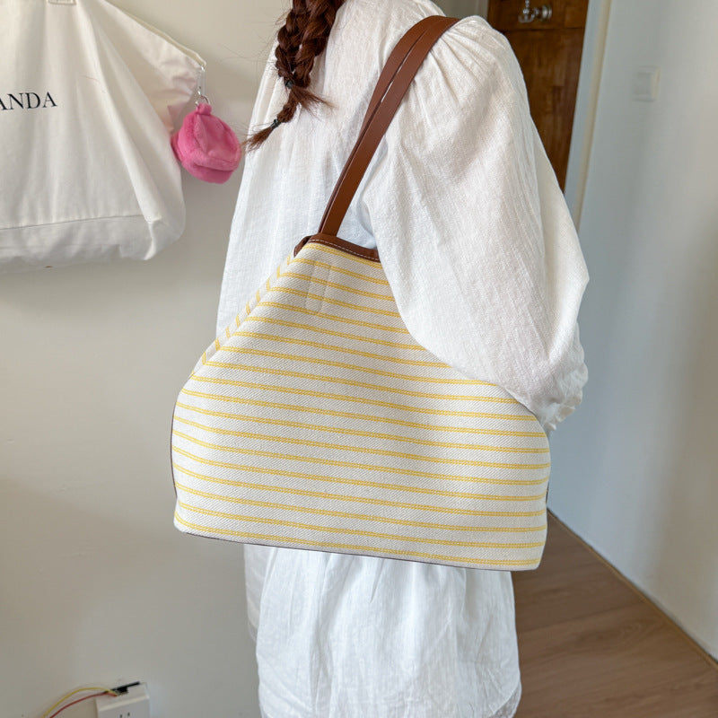 Reusable Striped Beach Tote Bowlift