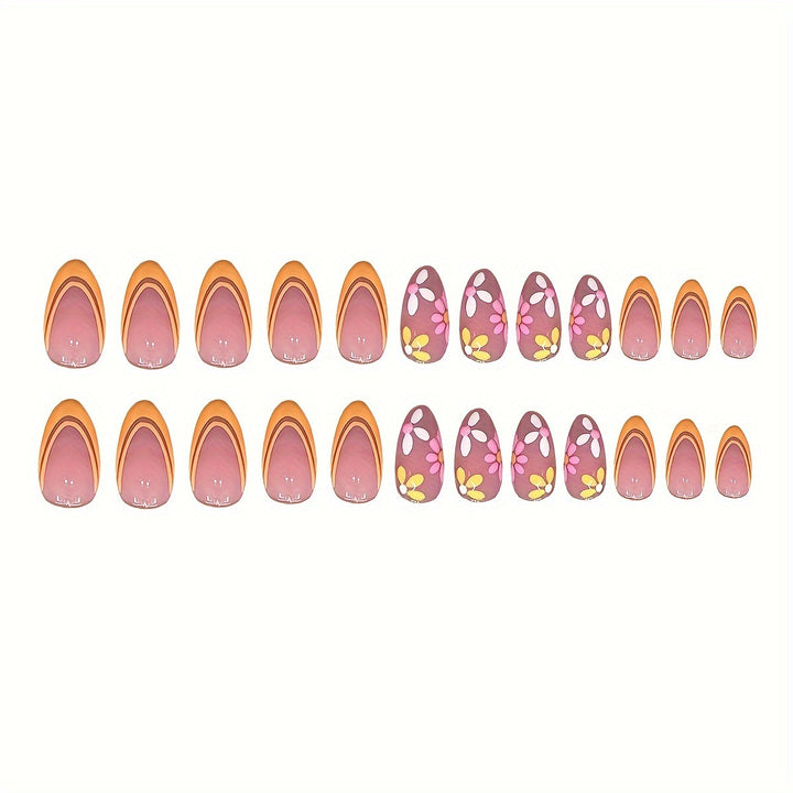Decorative Floral Themed Press-On Nails Bowlift