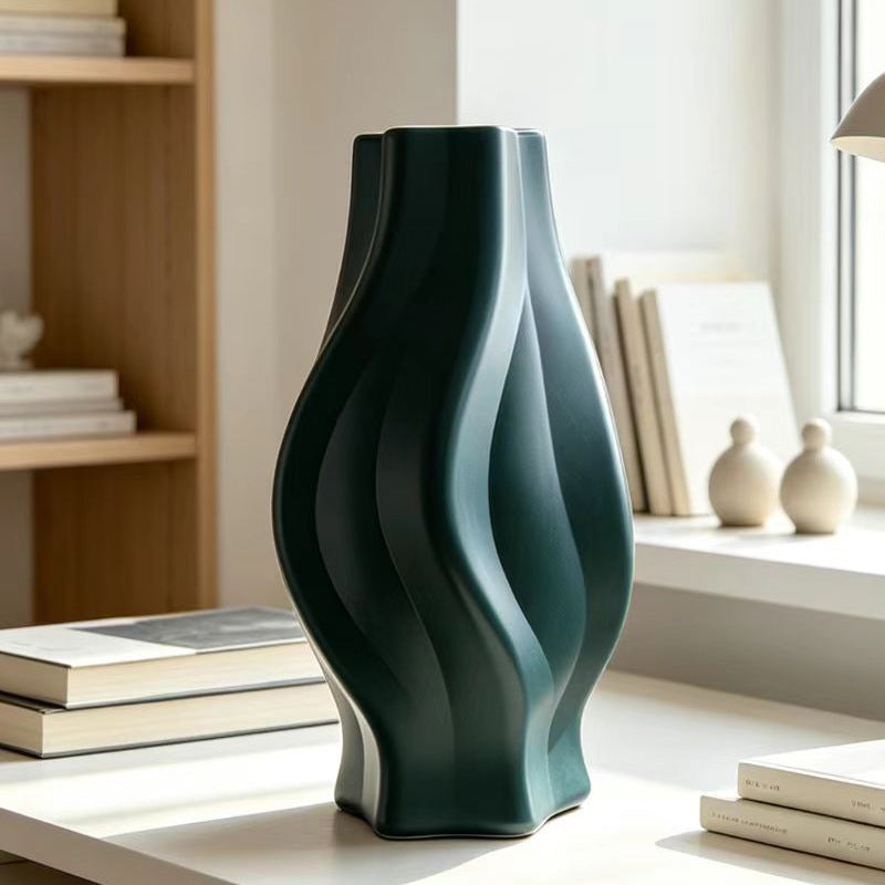 Wave-Designed Decorative Vase Bowlift