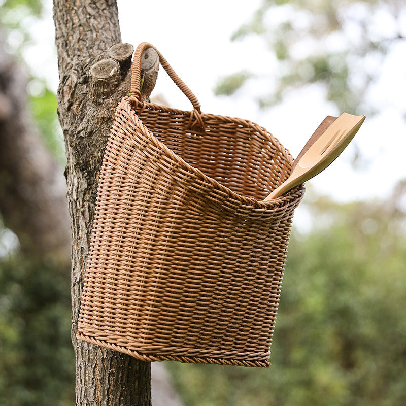 Handcrafted Wicker Storage Bin Bowlift