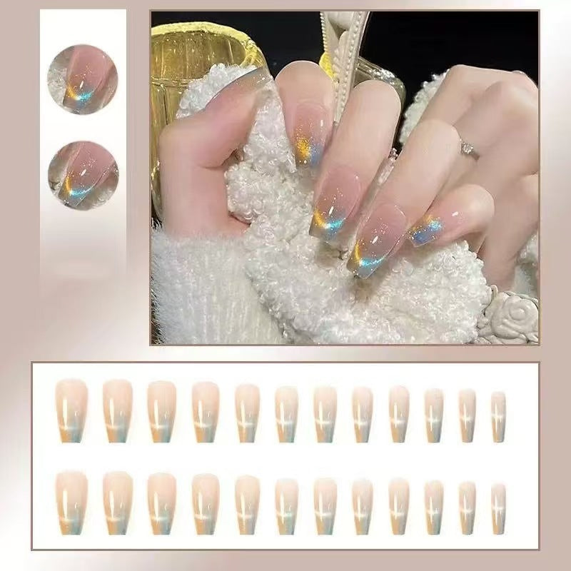 Artificial Nail Set with Modern Gradient Color Bowlift