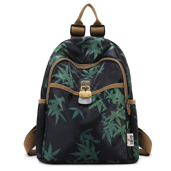 Floral Print Canvas Backpack Bowlift