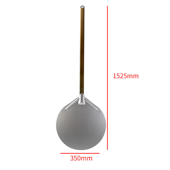 long wooden handled round aluminum pizza peel with reinforced neck Bowlift