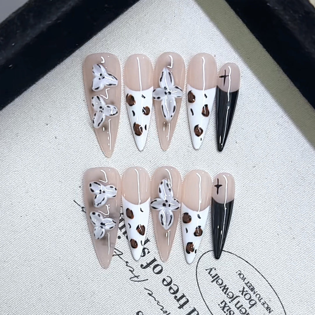 Artistic Press-On Nail Design Set Bowlift