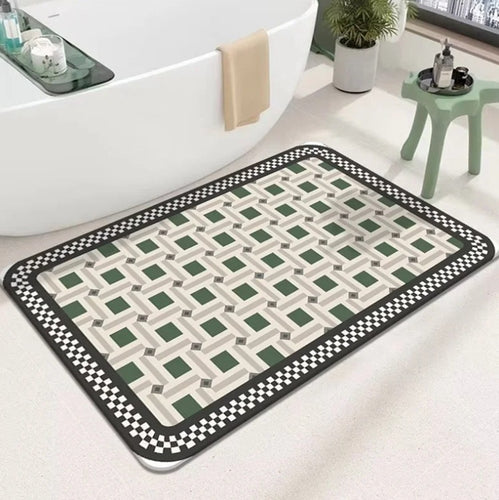 Geometric Patterned Bath Mat Bowlift