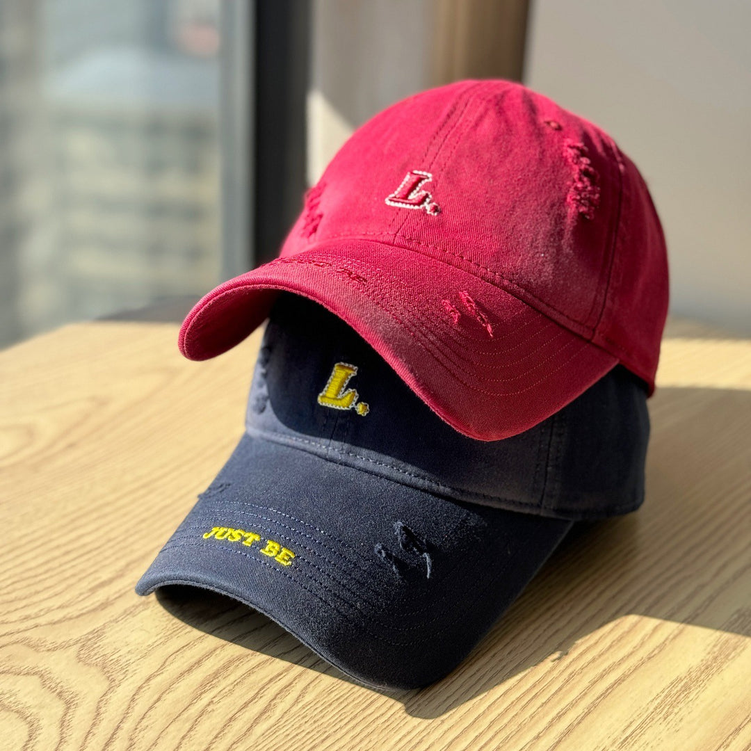 Women's Distressed Cotton Baseball Cap Bowlift