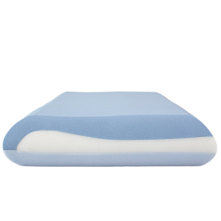 contour memory foam ergonomic cervical pillow with breathable cooling knit cover and removable washable sleeve Bowlift
