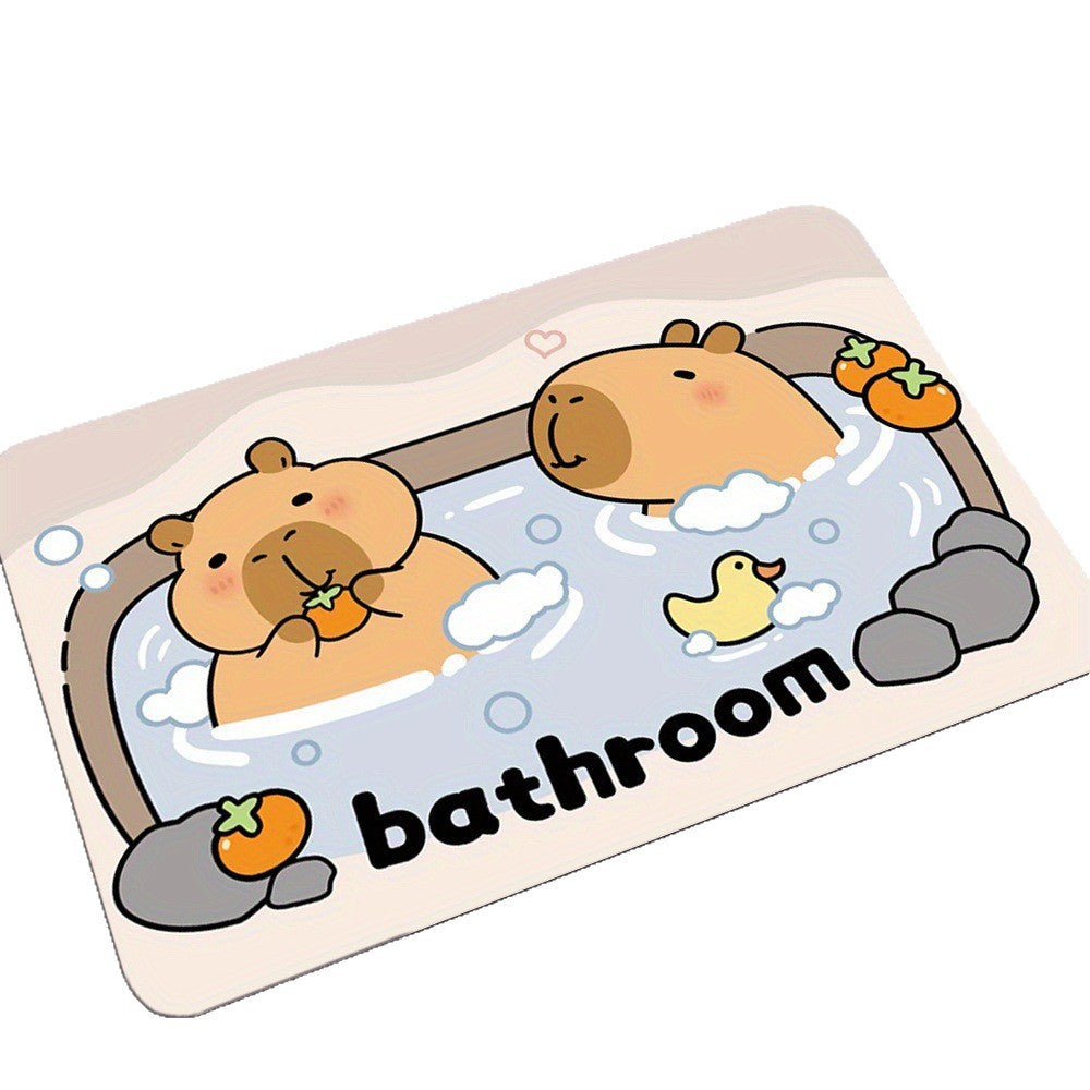 Playful Cartoon Bathroom Mat Bowlift